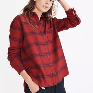 Madewell Red Plaid Button-Up Shirt